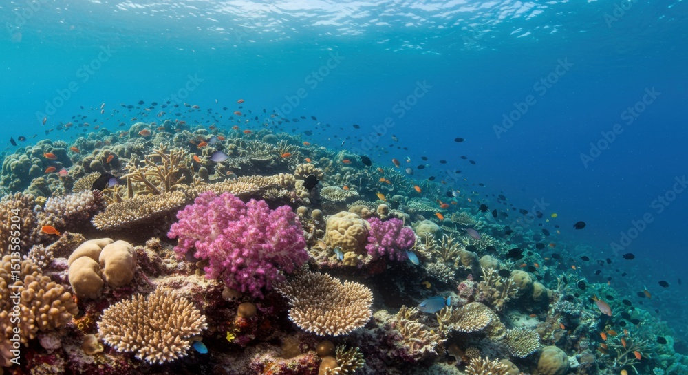 Fototapeta premium Vibrant Coral Reef Underwater Ecosystem Marine Life