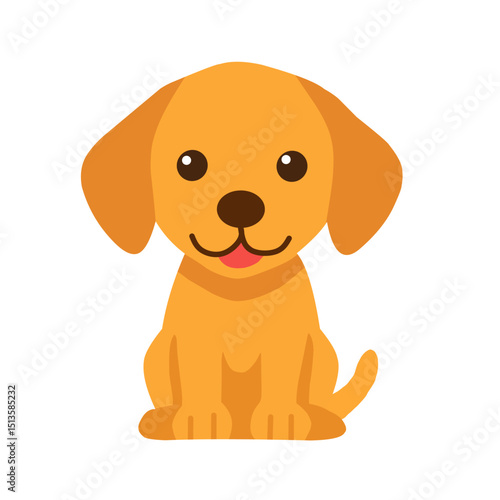 Adorable cartoon-style puppy illustration with a happy expression. Perfect for pet-themed designs, children’s books, stickers, and educational materials
