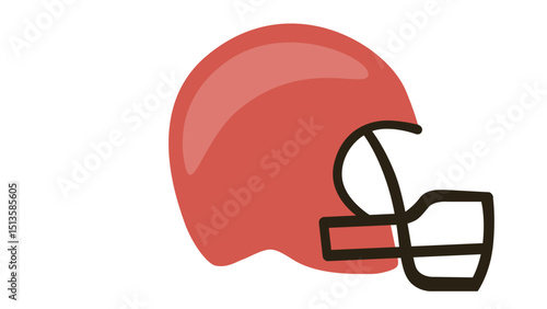 Red American Football Helmet