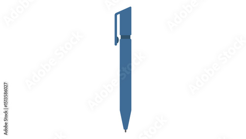 Blue Ballpoint Pen Icon Illustration