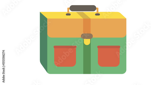 Classic Green School Satchel Icon