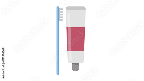 Toothbrush and Pink Toothpaste Tube Icon