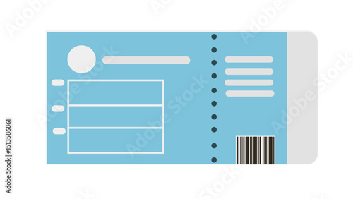 Blue Printed Flight Reservation Ticket Icon