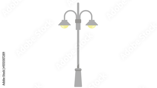 Double-Globe Street Light Post Icon