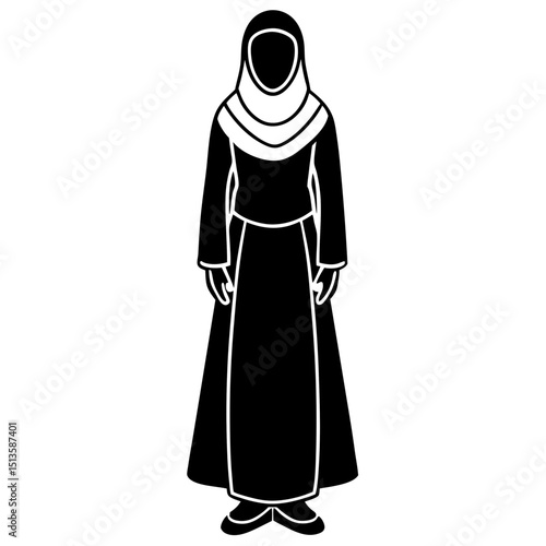 a muslim woman in the black beautiful abaya and hijab from united arab emirates faceless best islamic model