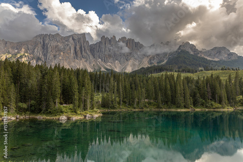 small alpine lake in the Dolomites