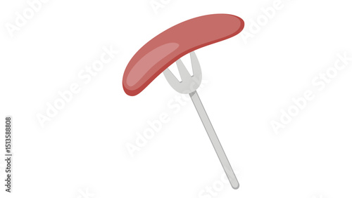 Fried Sausage on a Fork Icon