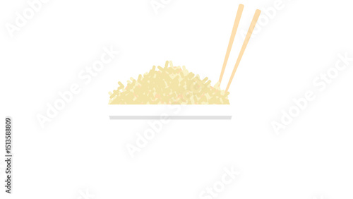 Plate of Fried Rice with Chopsticks
