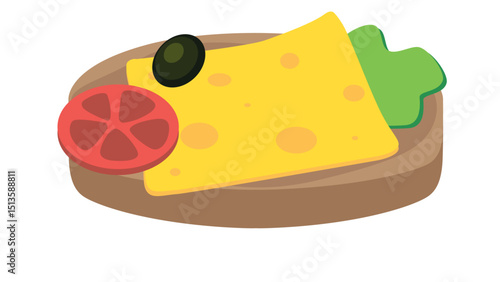 Open Sandwich with Cheese and Tomato