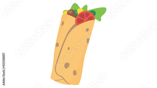 Mexican Burrito Wrap Icon