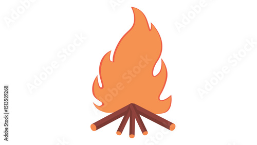 Campfire with Logs Icon