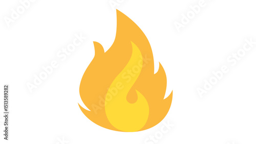 Bright Orange Flame Icon
