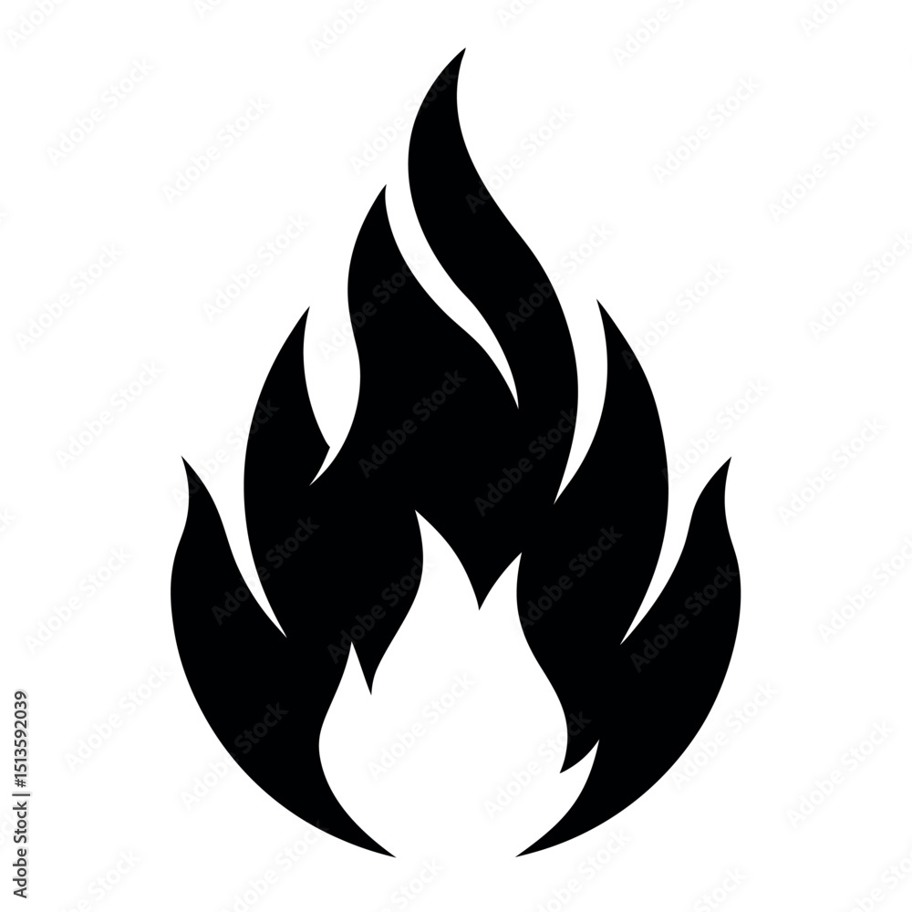 Fire icon isolated on white background Fire icon isolated on white background