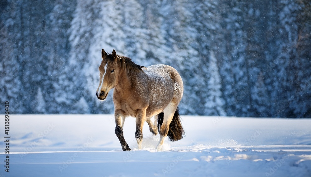horse in the snow horse in the snow