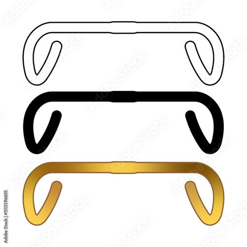  Bicycle drop bar icon set, Transportation, sport spare parts, bicycle repair maintenance, cycling concept in vector