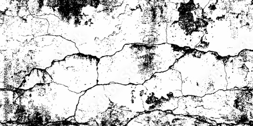 Wallpaper Mural White cracked wall above  brick wall with  cracks and black spots creating  textured and  cracked surface with peeling and damaged texture Torontodigital.ca