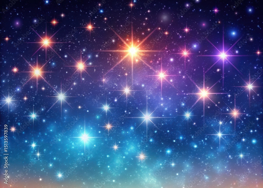 Cosmic Night Sky with Twinkling Stars and Gradient Background