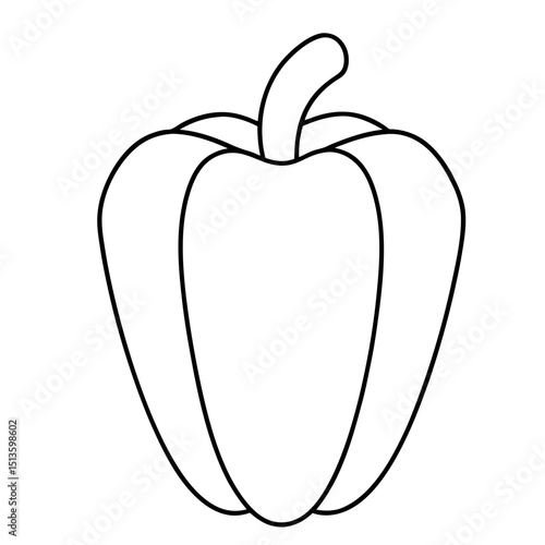 Capsicum pepper outline vector graphic isolated on white background
