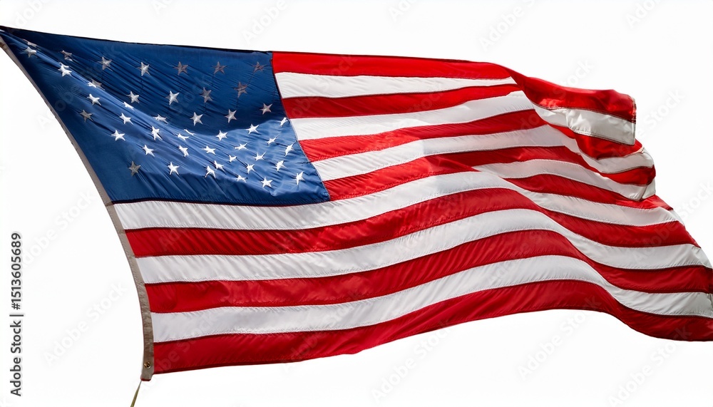 Obraz premium waving american flag on white background