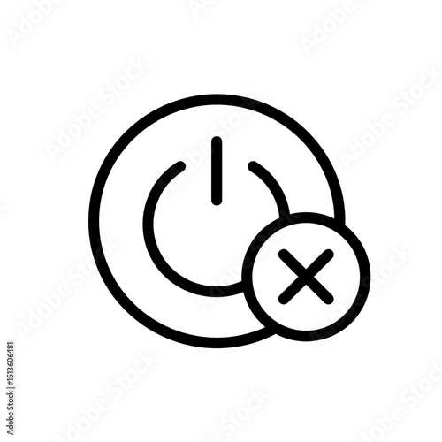 Emergency shutdown nuclear industry icon in minimalist design  