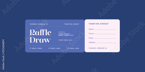 Raffle ticket template, raffle draw ticket template, print ready, raffle ticket, raffle paper voucher, charity, fundraising event ticket template
