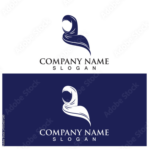 hijab fashion logo and vector template