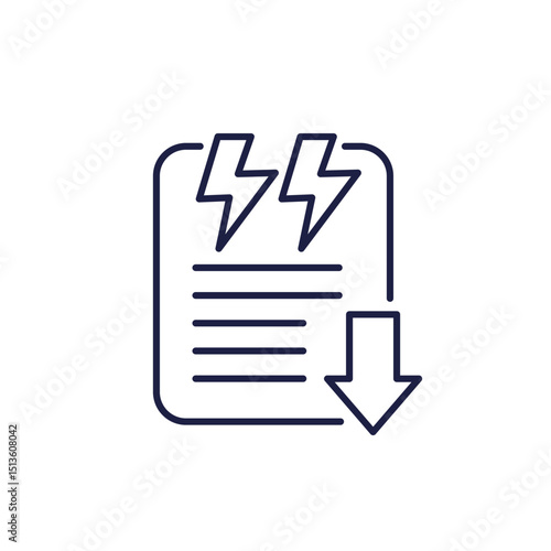 reduced electricity bills line icon on white