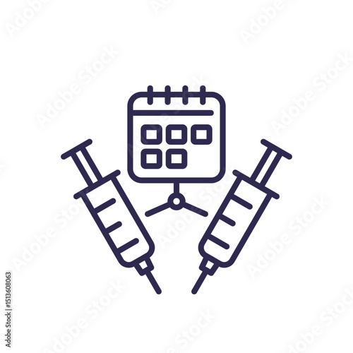regimen line icon with calendar and syringes