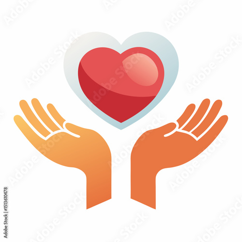 Charity Day Vector Set - Donation, Volunteer, Heart and Help Icons on White Background
