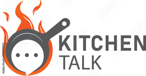 flat minimalist kitchen podcast logo design talk with fire style