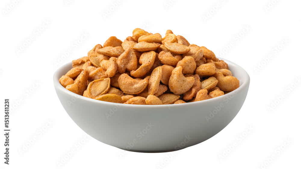 Roasted Pumpkin Seeds in White Bowl Isolated on Background Roasted Pumpkin Seeds in White Bowl Isolated on Background