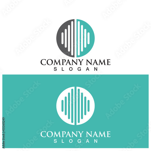 sound wave tone logo and vector template
