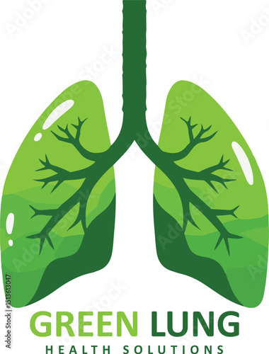 healthy lungs green logo design