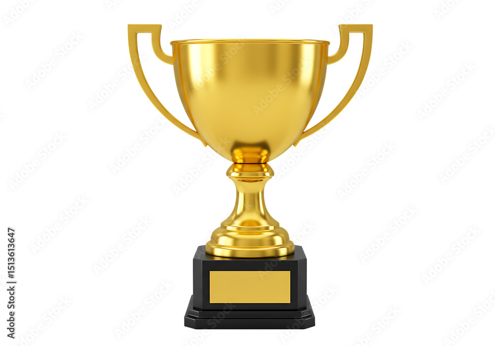 Shiny golden trophy cup Isolated on transparent background perfect for achievements and awards Shiny golden trophy cup Isolated on transparent background perfect for achievements and awards