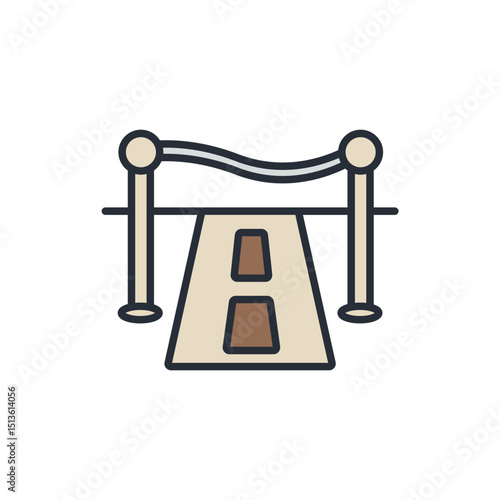 red carpet icons isolated on White Background. Flat style design
