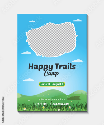 summer kids camp flyer design template