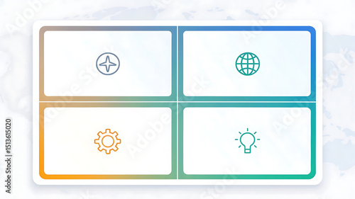 Clean Infographic Template Four-Section Layout for Data Visualization
