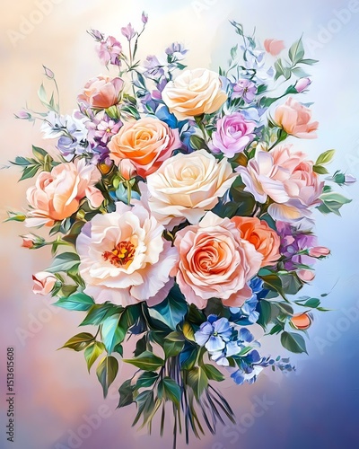Beautiful floral bouquet with pastel colors.