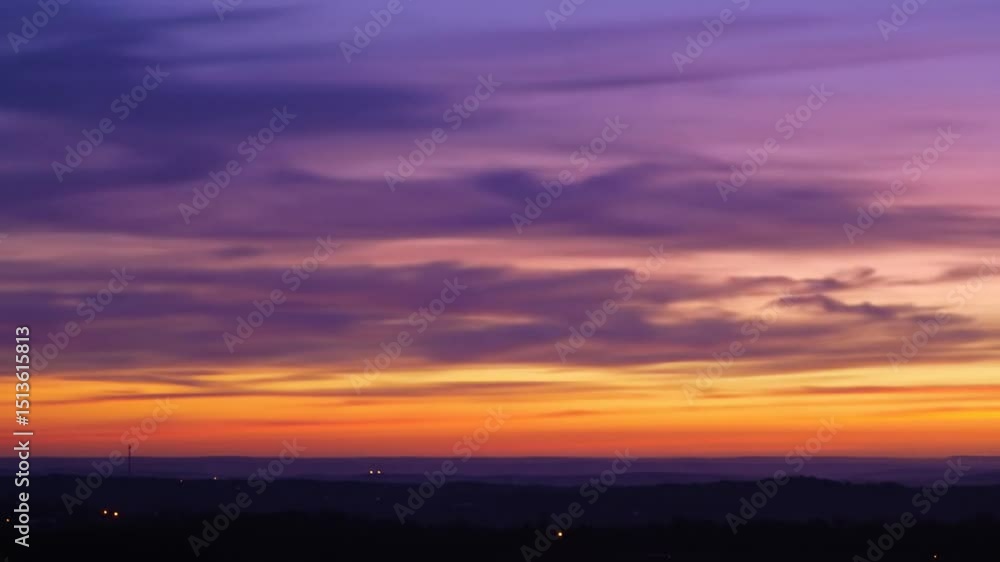 Vibrant Summer Sunset Over Rolling Hills Vibrant Summer Sunset Over Rolling Hills