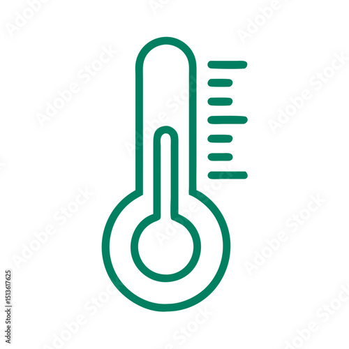 Thermometer icon representing temperature measurement and health monitoring, minimalist design