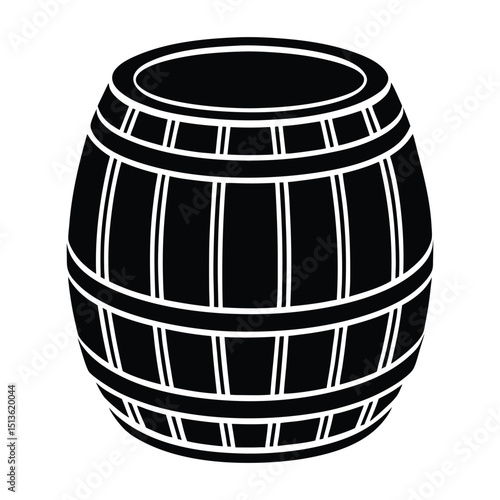 Old wooden wine barrel isolated on white background