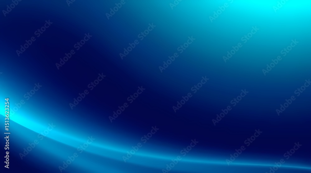 Abstract gradient background featuring a curved blue line, shifting from a deep blue to a lighter turquoise, against a darker blue background Abstract gradient background featuring a curved blue line, shifting from a deep blue to a lighter turquoise, against a darker blue background