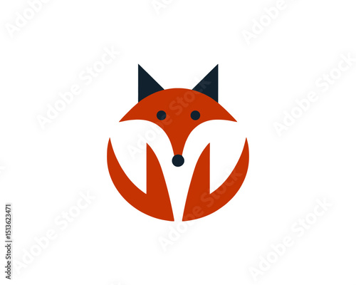 Flat fox logo perfect for child branding