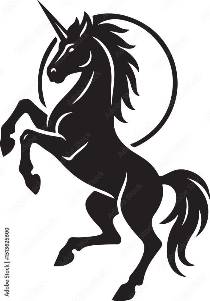 Obraz premium black and white horse