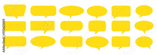 Silhouette speech bubble vector set. black on a white background. simple flat design. text box and message icon collection on a white background. vector illustration.