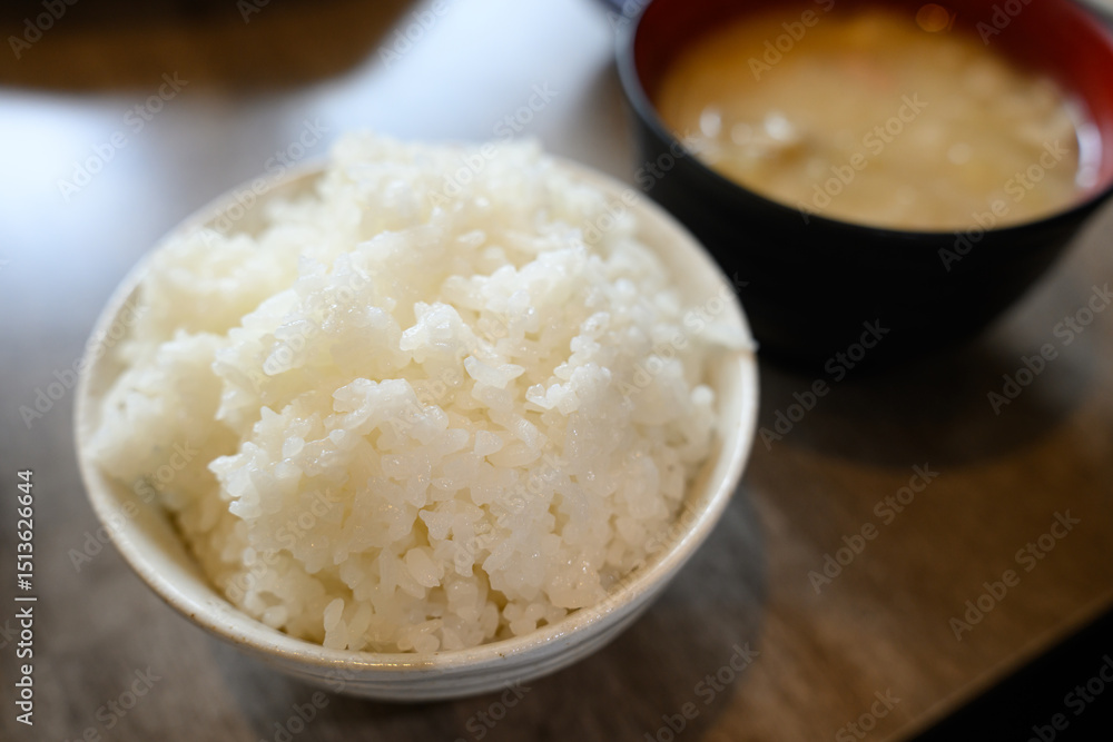 茶碗に盛られた白米 茶碗に盛られた白米