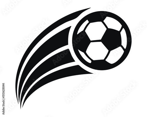 Sports Action Icon Collection, Soccer Balls with Flames & Speed Effects
