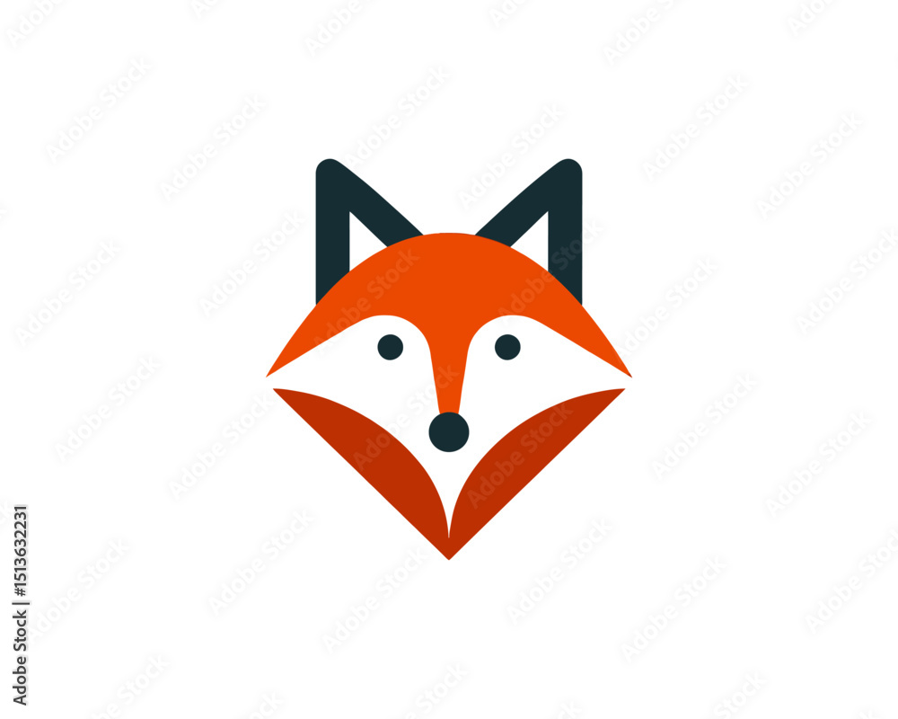 Obraz premium Modern fox logo in playful vector format