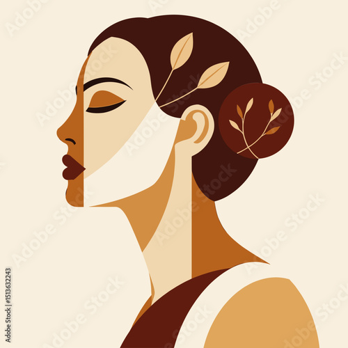 Women portrait with closed eyes and depression, Sadness and anxiety
