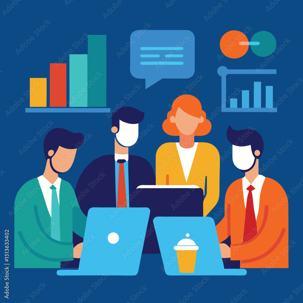 Financial Business Meeting With Office Analytics Financial Business Meeting With Office Analytics